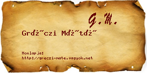 Gréczi Máté névjegykártya